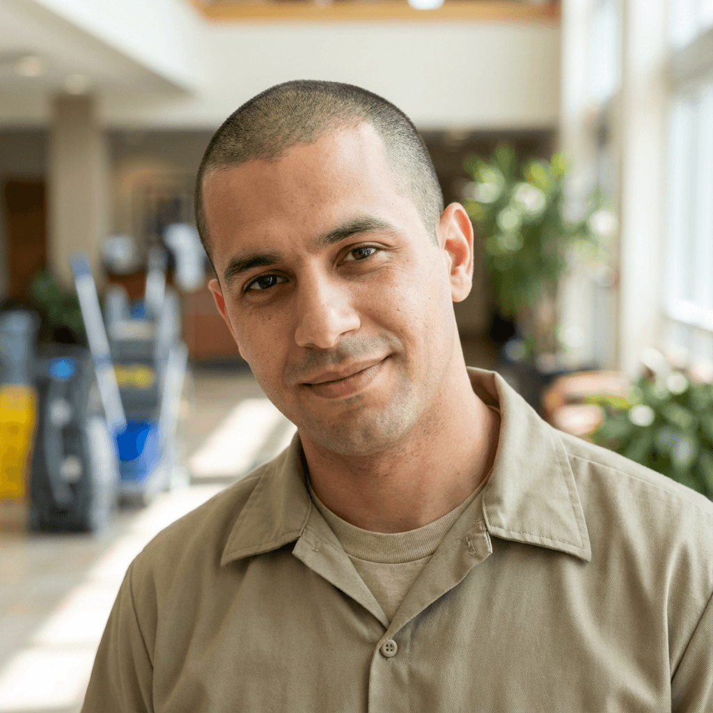 Derek Miller, a satisfied homeowner in his early 30s, White, casual modern style