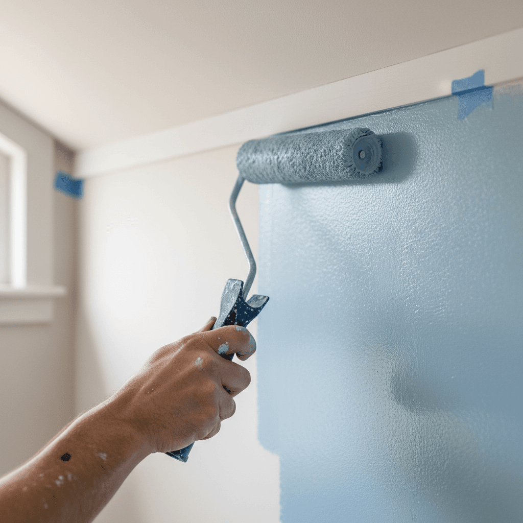 Fresh paint on an interior wall